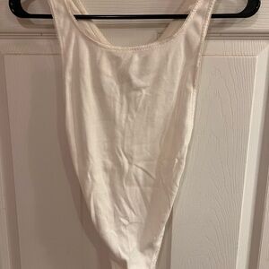SKIMS White Ribbed Bodysuit